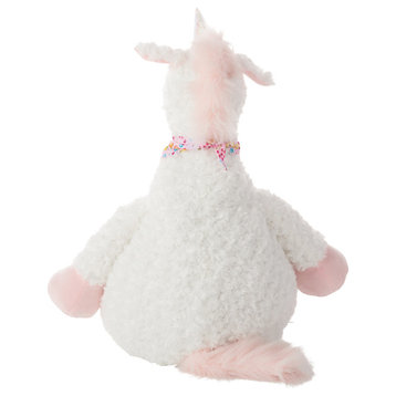 Mina Victory Plushlines Ivory Unicorn Plush Animal Pillow Toy