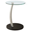 Accent Table, C-shaped, End, Side, Snack, Bedroom, Laminate, Black, Grey