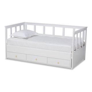 Baxton Studio Kendra White Finished Expandable Twin Size to King