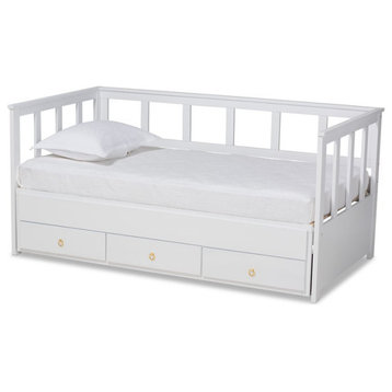 Baxton Studio Kendra White Finished Expandable Twin Size to King Size Daybed