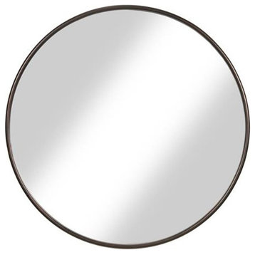 Modern Round 30-inch Mirror, Bronze