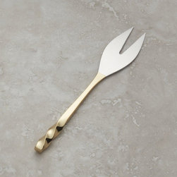 Crate&Barrel - Gold Soft Cheese Knife - Cheese Knives