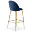 Millennial Brass Velvet Upholstered Dining Bar Stool, Royal Blue, Set of 4