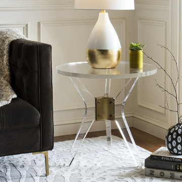 Modern Glass and Lucite Side End Tables