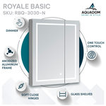 AQUADOM - Royal Basic Q LED Medicine Cabinet, Defogger, Magnifying Mirror, 30"x30" - • AQUADOM Royale Basic Q.