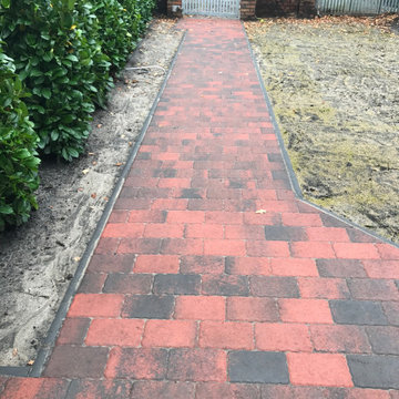 Zuwege, Gehwege, Hauszugänge in Pflastersteine Rot/Bunt