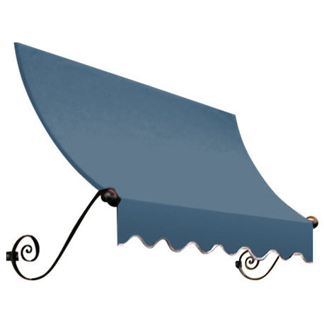 Awntech 3' Charleston Acrylic Fabric Fixed Awning, Dusty Blue