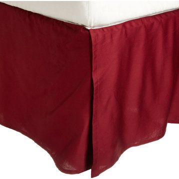 RE Series 300-Thread-Count Long-Staple Cotton Bed Skirt, Burgundy, Queen
