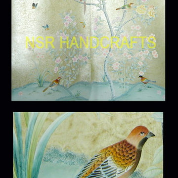 hand painted wallpaper/ Embroidered wallpaper and other hand painted prodcuts
