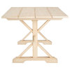 Modway Windchime 71" Wood Dining Table with Trestle Base in Natural