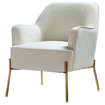 Nora Fabric Accent Chair, Ivory