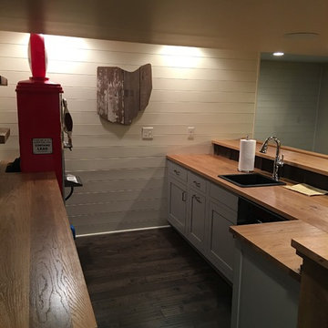 Character grade white oak tops that were wire brushed
