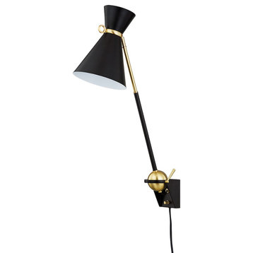 Winsted One Light Wall Sconce in Aged Brass/Soft Black