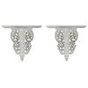 14" Set of 2 Wall Decorations, Shelves, Antique White, Carved Design