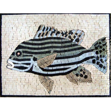 Fish Mosaic, 16x12