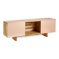 LAXseries 3X Shelf with polished copper covers - Entertainment Centers And Tv Stands