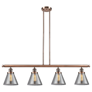Innovations Large Cone 4-Light Dimmable LED Island Light, Antique Copper