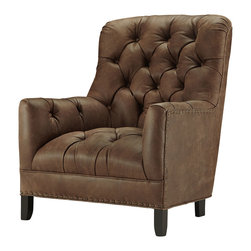 Club Leather Accent Chair - Armchairs And Accent Chairs