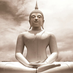 Platin Art's Deco Glass Wall Decor- Buddha Statue - Wallpaper