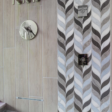 Waterfall Mosaic Tile and Shower Jets