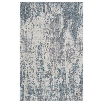 Brynn Gray/Blue Modern Abstract Indoor Area Rug, 7'9" x 9'9"