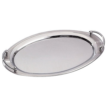 Elegance Oval Stainless Steel Tray With Handles