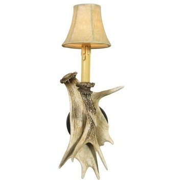 Wall Sconce Right Deer Antler Rustic Mountain Hand Cast Resin OK