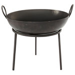 HOUSE DOCTOR - Tall Iron Fire Pit With Removable Bowl - Perfect for toasting marshmallows on long summer nights, this weighty iron firepit would make a wonderful centrepiece for an outdoor gathering.