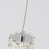 Clear Crystal Cubed Single Pendant Light, Stainless Steel Frame