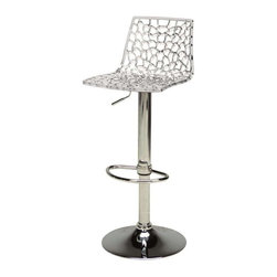 Modern Spider Adjustable Bar Stool | Crystal Clear (Set of 2) - Bar Stools And Counter Stools