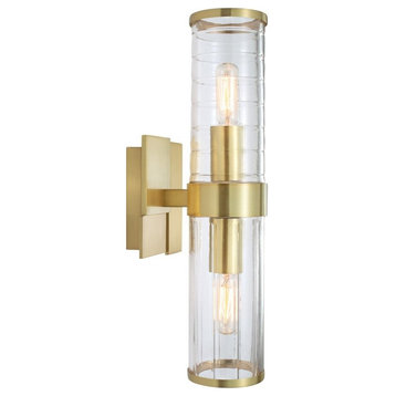 Norwell Lighting 8149-SB-CL Stripe - Two Light Wall Sconce