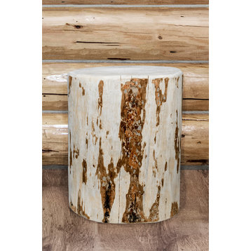 Montana Collection Cowboy Stump, 18" High Casual Seating, Clear Lacquer Finish