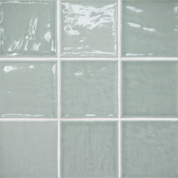 Marin 4" x 4" Ceramic Wall Tile, Aloe Green (51-pack/5.49 sqft.)