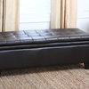 Baren Bonded Leather Double Cushion Storage Ottoman