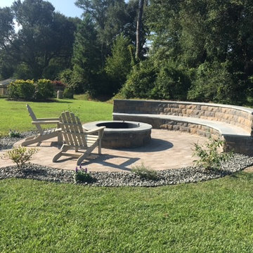 Outdoor Fire Pit with Custom Bench Seating