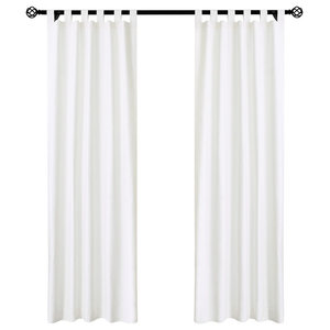 Pleat Woven Back Tab Curtains - Contemporary - Curtains - by