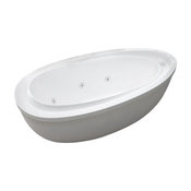 Renoir 38 x 71 Oval Freestanding Whirlpool Jetted Bathtub w/ Reversible Drain