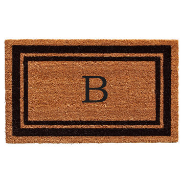 Calloway Mills Black Border 36"x72" Monogram Doormat, Letter B