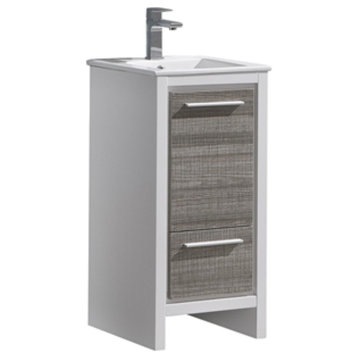 Fresca Allier Rio 16" Ash Gray Modern Bathroom Cabinet With Sink