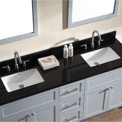 73 inch Transitional Double Sink Bathroom Vanity Set in Grey Finish - Bathroom Vanities And Sink Consoles