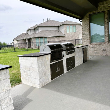 Backyard Upgrade: Patio Cover with Outdoor Kitchen and Extended Concrete Patio