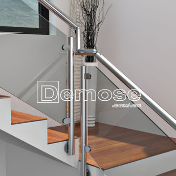 America prefab homes stairs glass railing