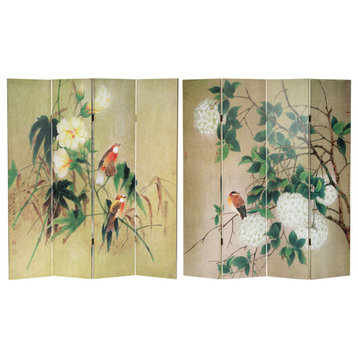 6' Tall Double Sided Birds in the Trees Canvas Room Divider
