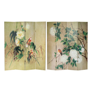 6' Tall Double Sided Birds in the Trees Canvas Room Divider