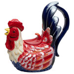 Cosmos Gifts Corp - Tuscany Country Rooster Teapot - This Fine Ceramic Tuscany Rooster Teapot makes an excellent complement