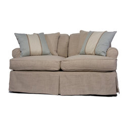 Sunset Trading Horizon Loveseat - Slip Cover Set Only - Linen - Slipcovers And Chair Covers