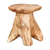 Outdoor/Indoor Wood Stump Mushroom Stool
