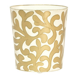 Worlds Away Janes Oval Wastebasket - Bathroom Accessories