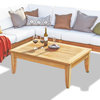 5-Piece Atnas Teak Sectional Outdoor Sofa Set, Canvas Aruba Sunbrella Cushion