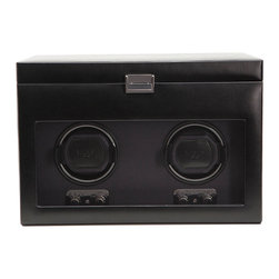 Heritage Double Watch Winder with Storage in Black - Jewelry Boxes And Organizers